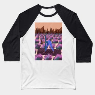 Yoga girl in a field of lavender - very peri Baseball T-Shirt